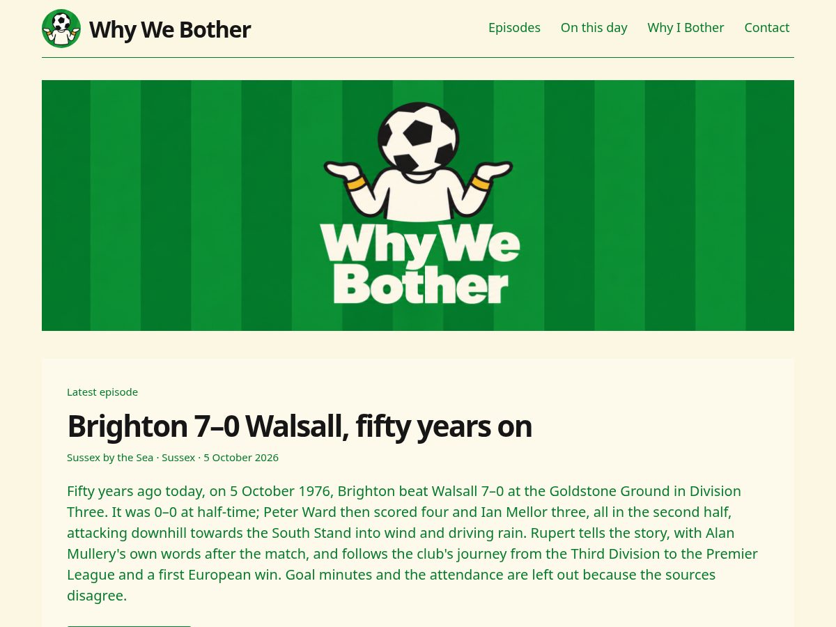 Landing-page snapshot of whywebother.com