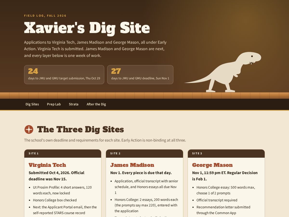 Landing-page snapshot of xavigoestocollege.com