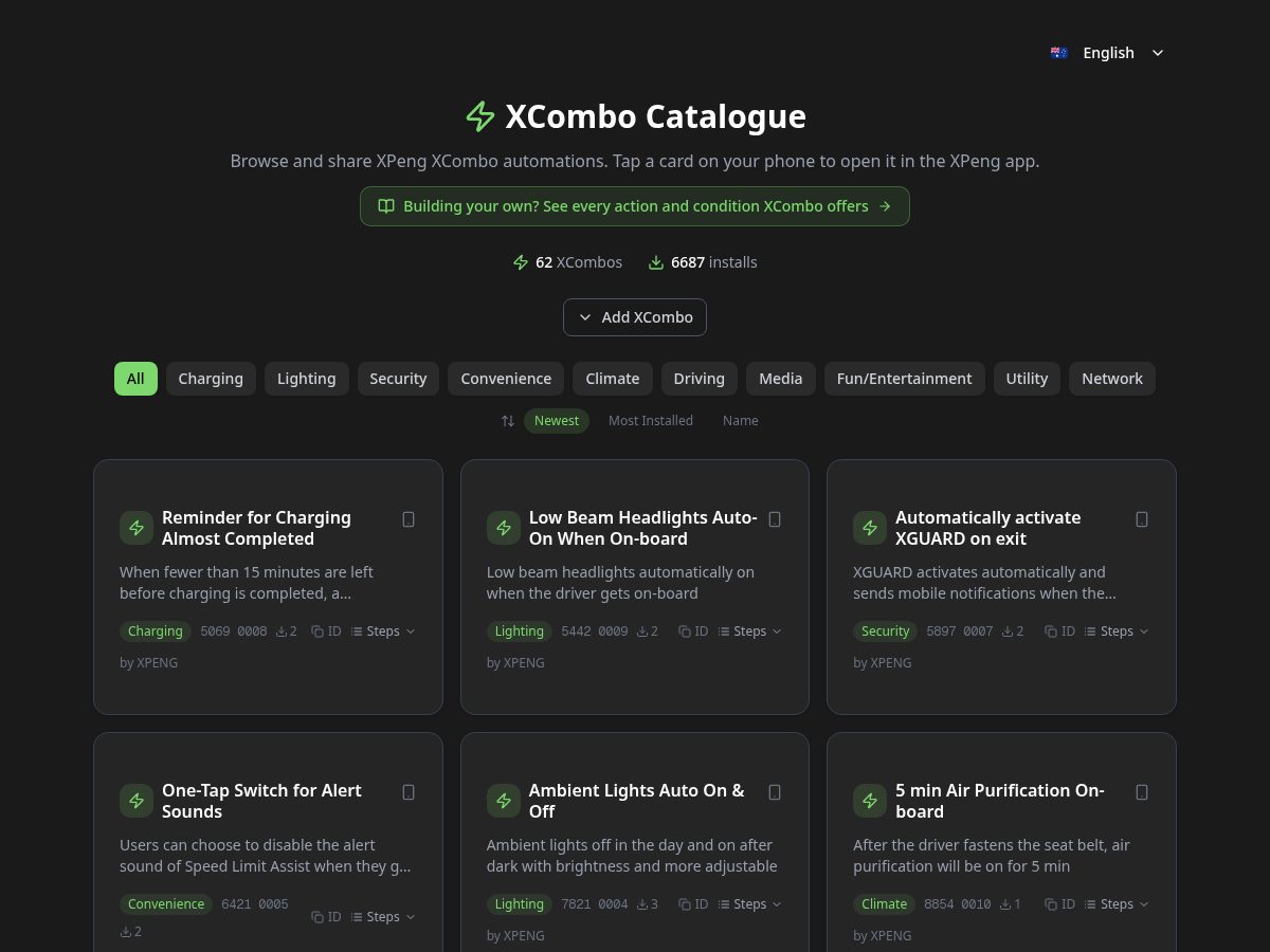 Landing-page snapshot of xcombos.net