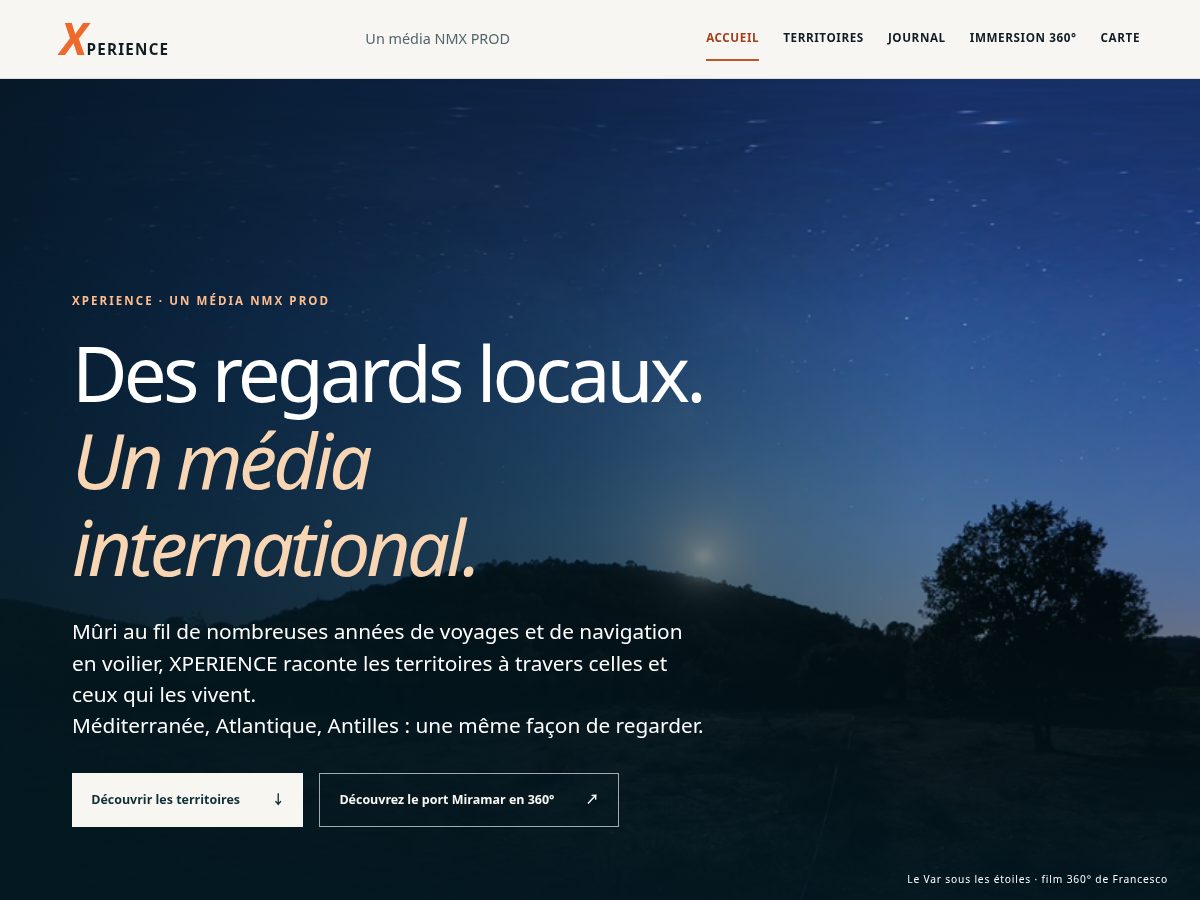 Landing-page snapshot of xperience-nmx.com