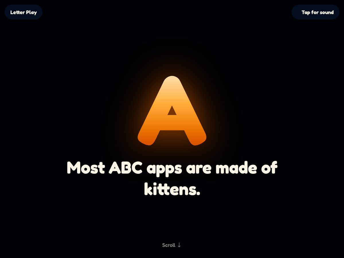 Landing-page snapshot of alphabetadventures.app