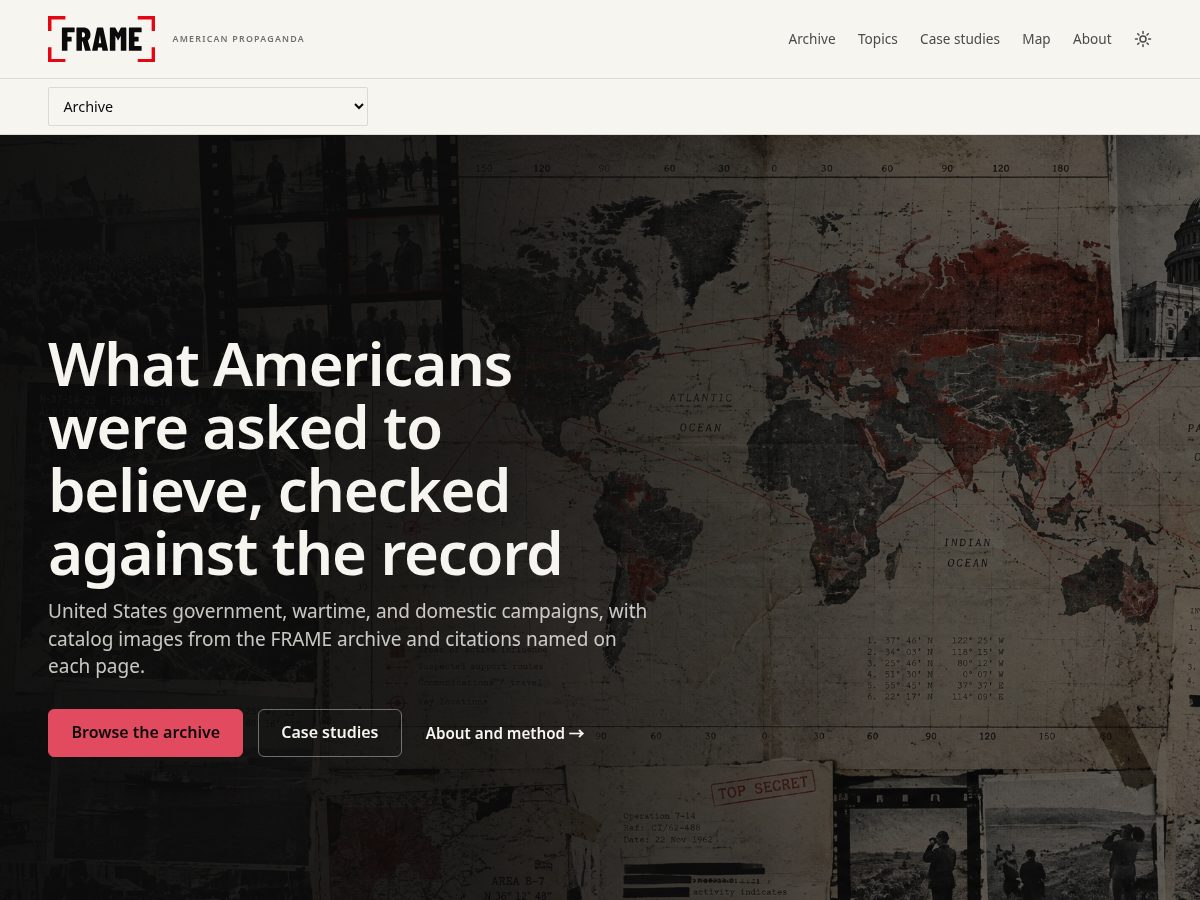 Landing-page snapshot of americanpropaganda.org