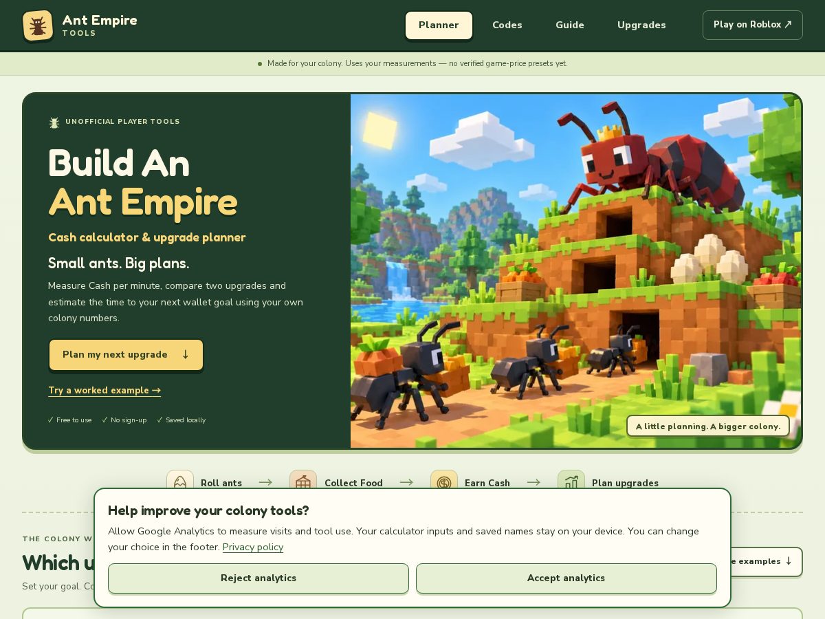 Landing-page snapshot of antempiretools.com