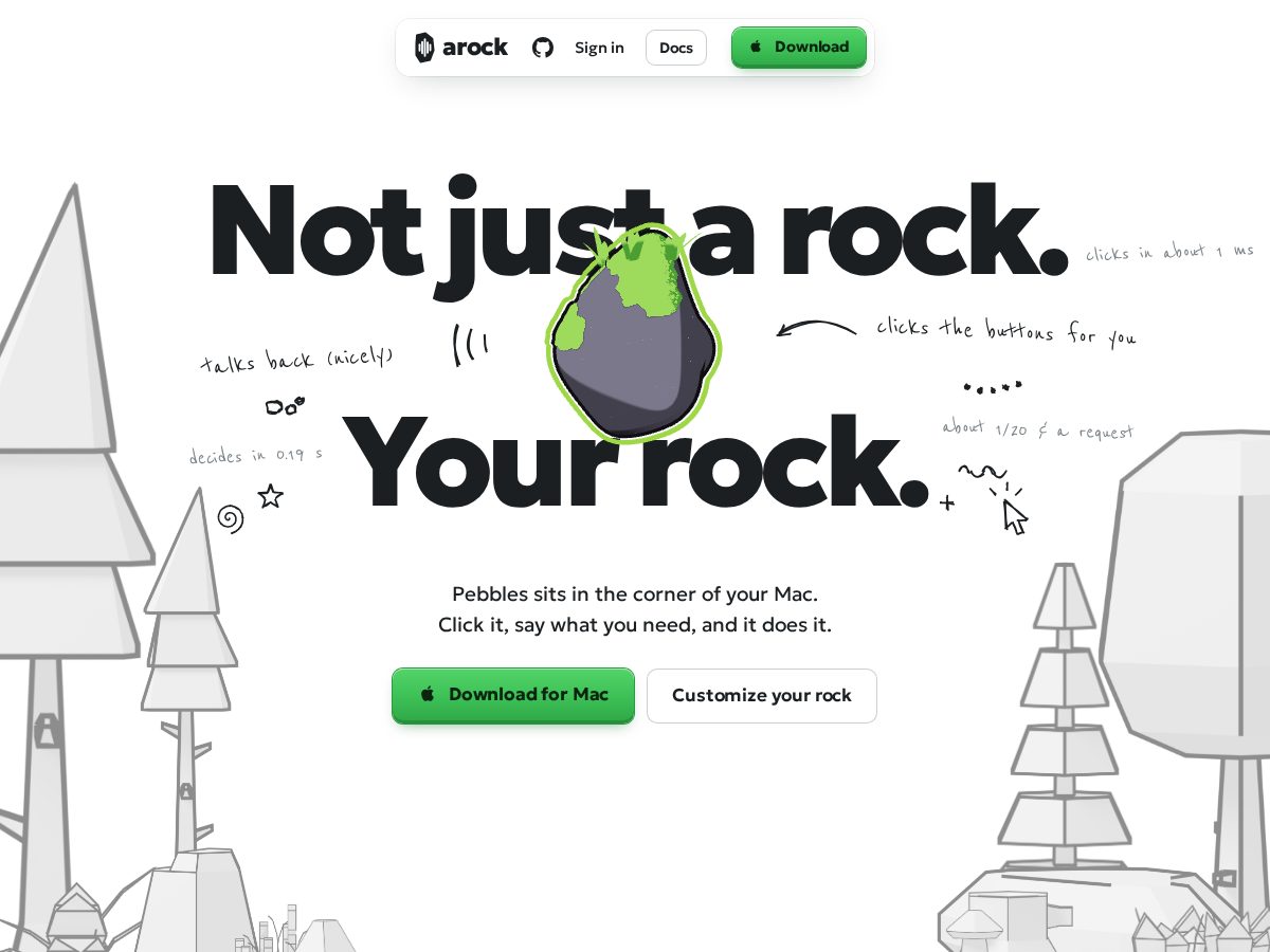 Landing-page snapshot of arock.app