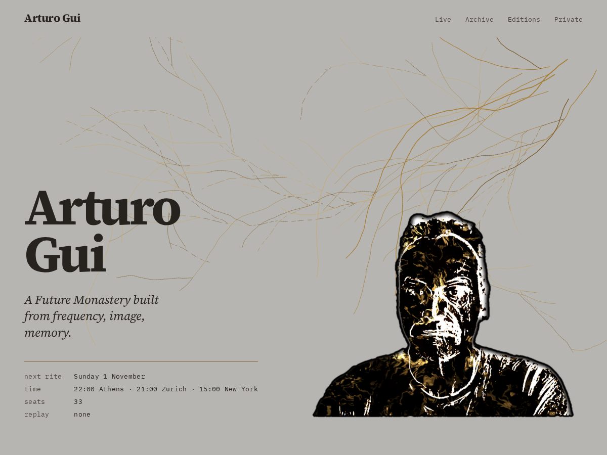 Landing-page snapshot of arturogui.com