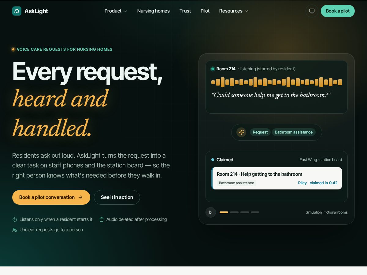 Landing-page snapshot of asklight.app