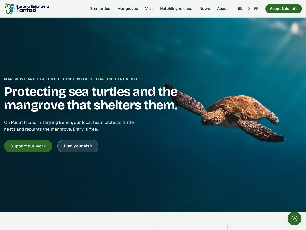 Landing-page snapshot of bbffoundationbali.org