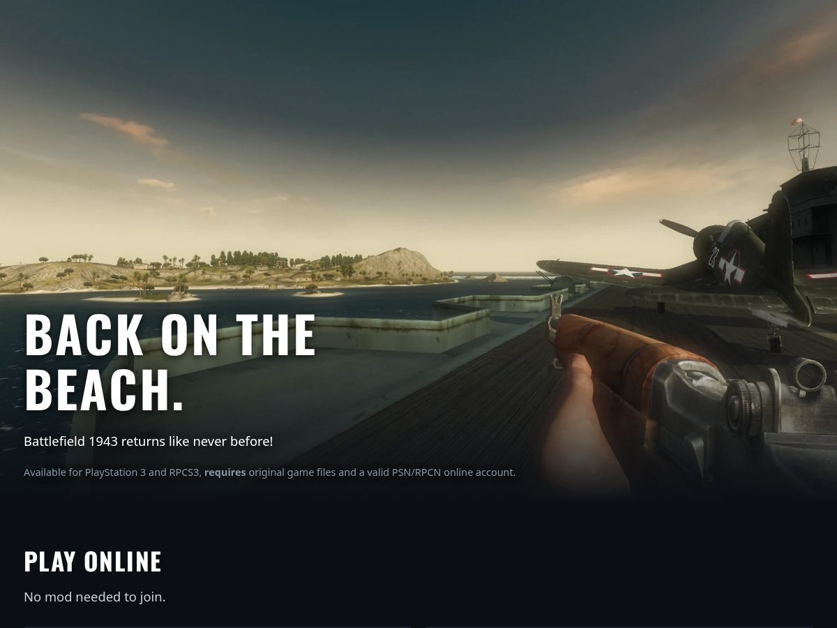 Landing-page snapshot of beachmod.net