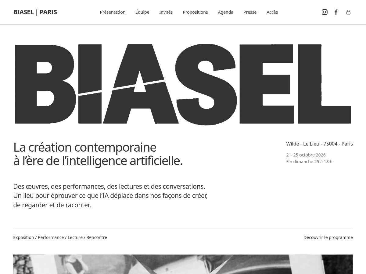 Landing-page snapshot of biasel.art