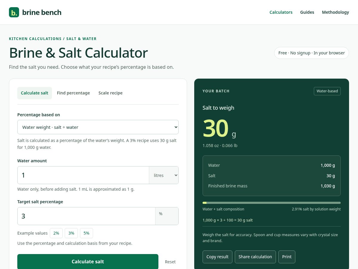 Landing-page snapshot of brinebench.site