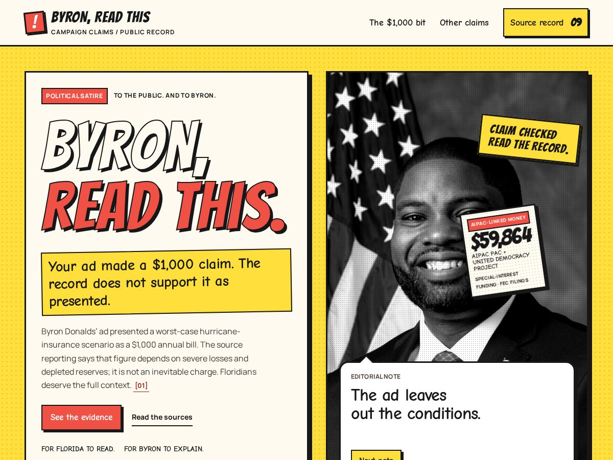 Landing-page snapshot of byrondonaldshop.com