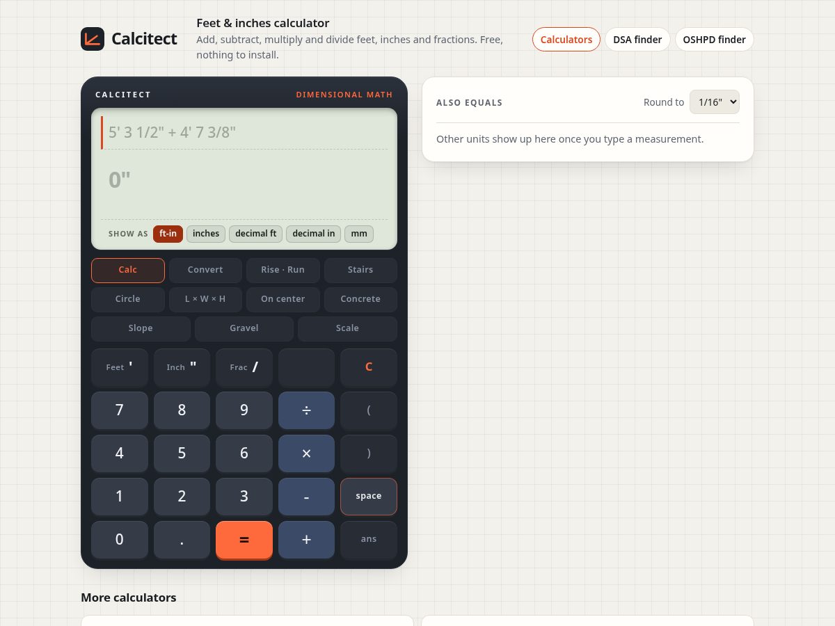 Landing-page snapshot of calcitect.com