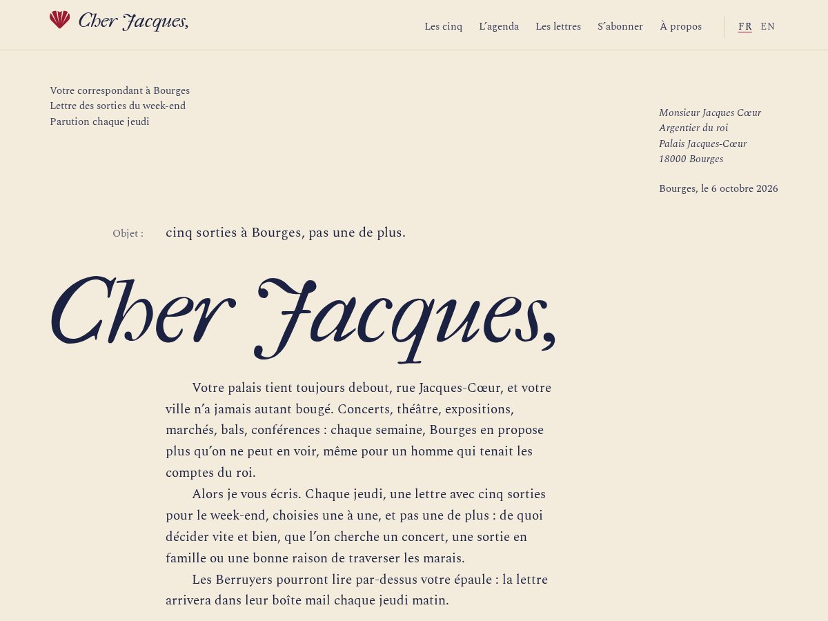 Landing-page snapshot of cherjacques.com