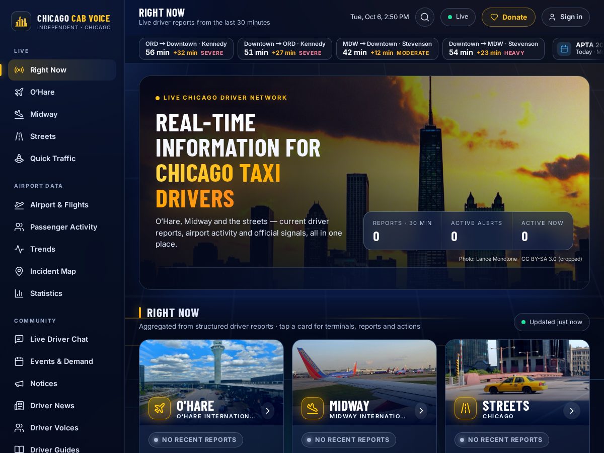 Landing-page snapshot of chicagotaxi.live