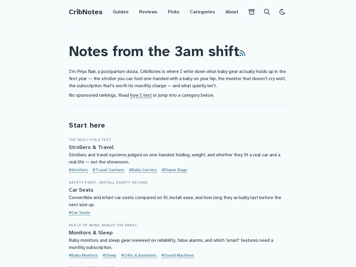 Landing-page snapshot of cribnotes.info