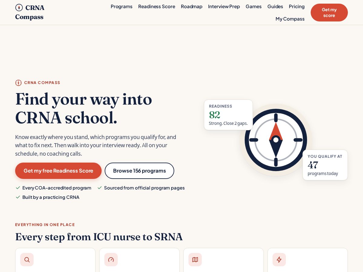 Landing-page snapshot of crnacompass.com
