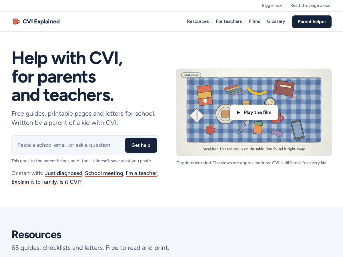 Landing-page snapshot of cviexplained.com