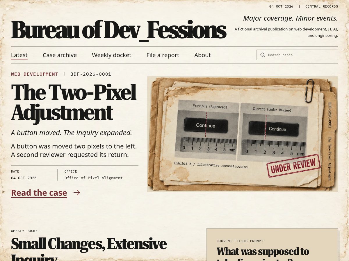 Landing-page snapshot of devfessions.com