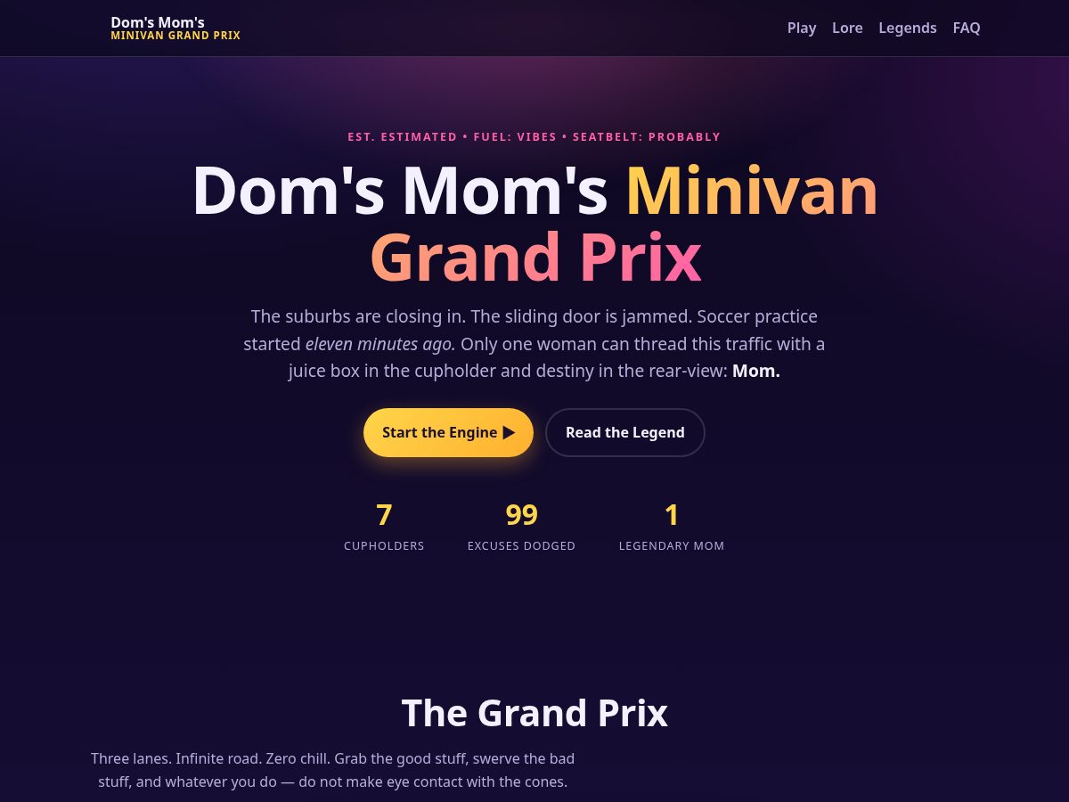 Landing-page snapshot of domsmom.com