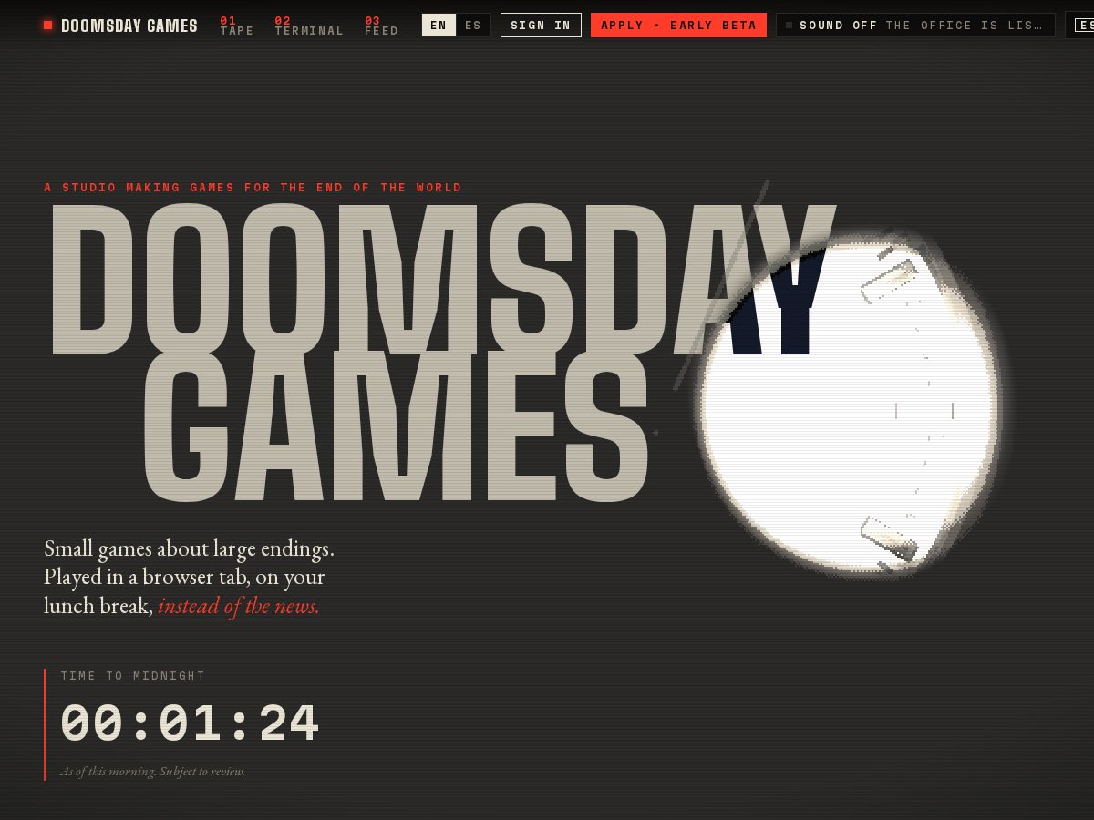 Landing-page snapshot of doomsdaystudio.com