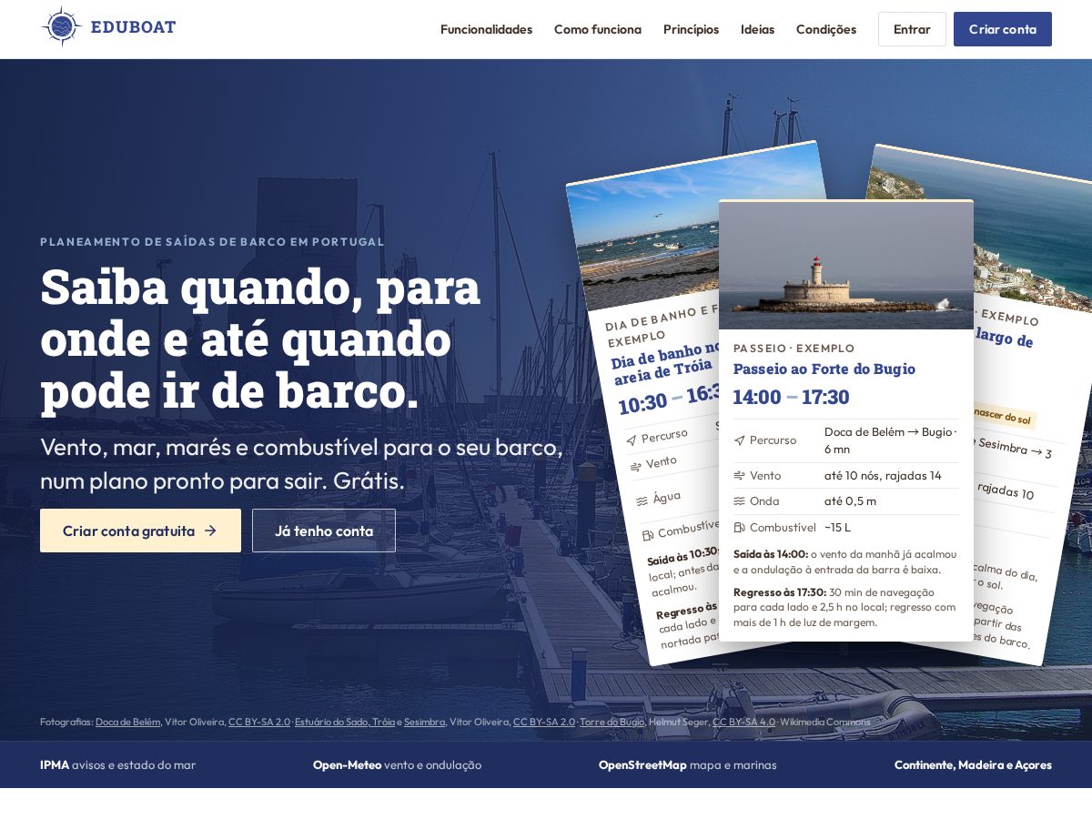 Landing-page snapshot of eduboat.app