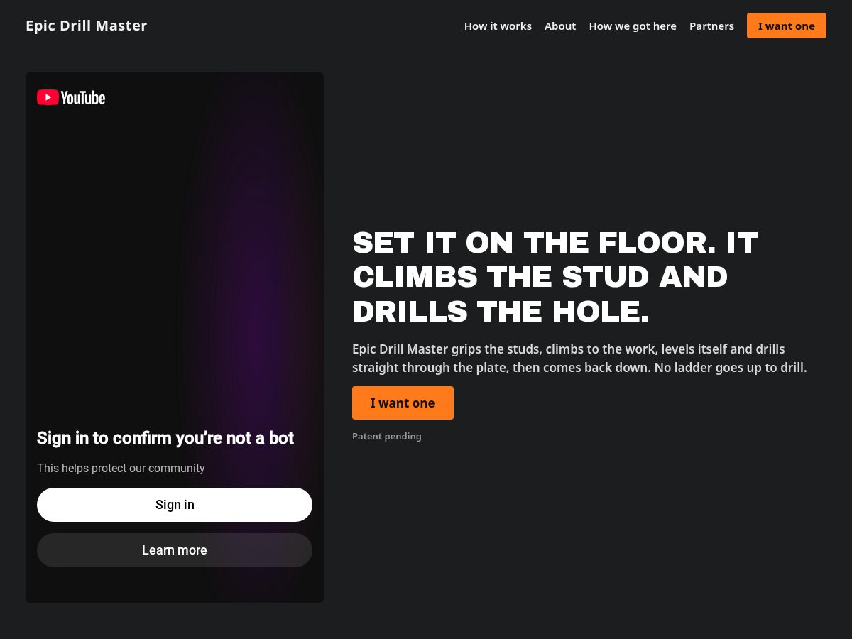 Landing-page snapshot of epicdrillmaster.com