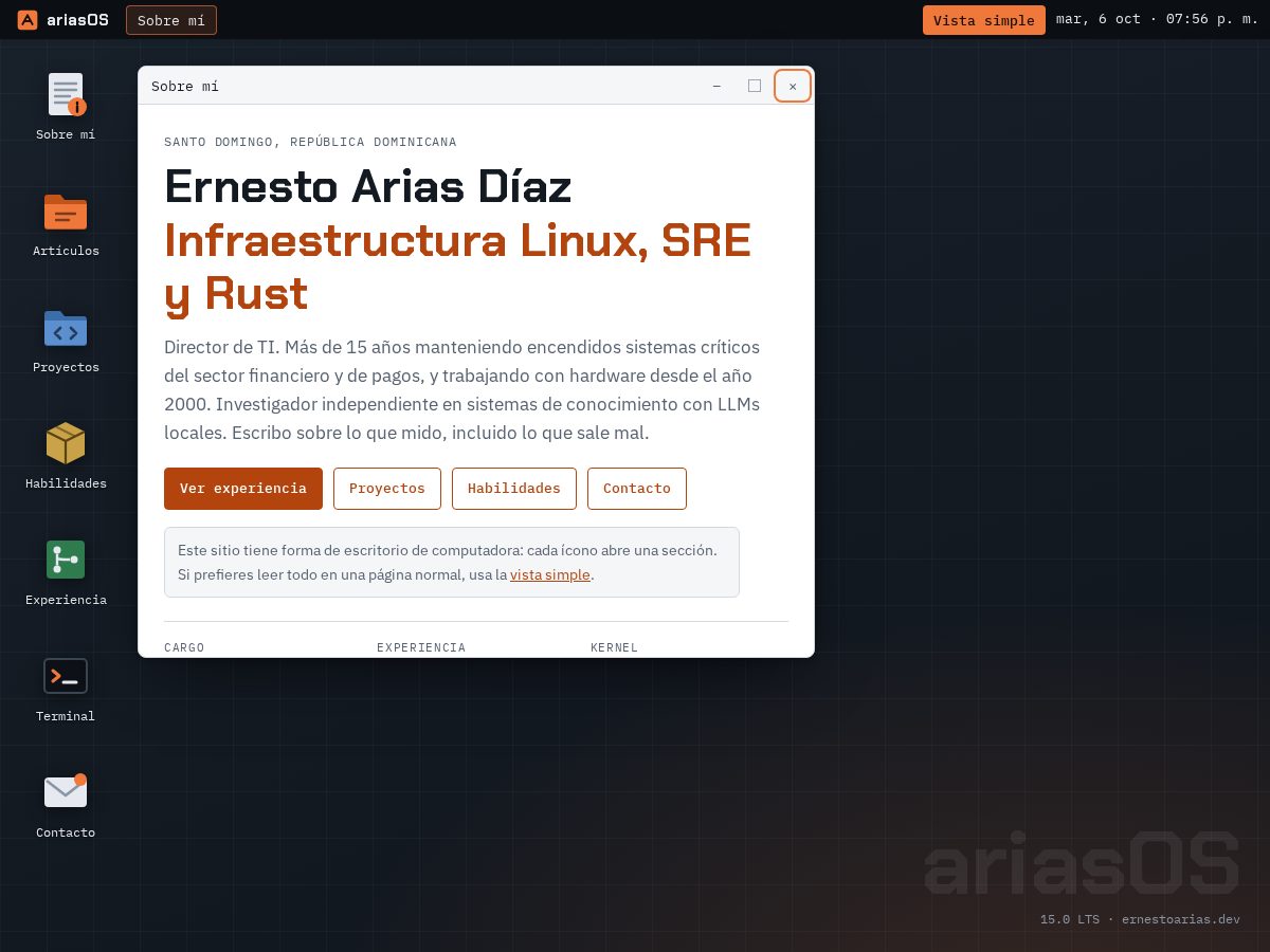 Landing-page snapshot of ernestoarias.dev
