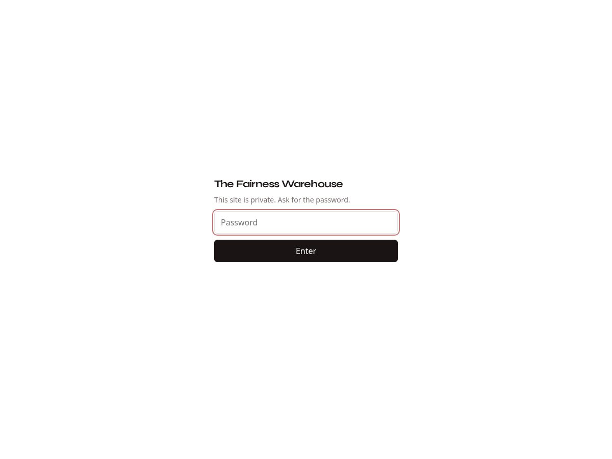 Landing-page snapshot of fairwarehouse.org