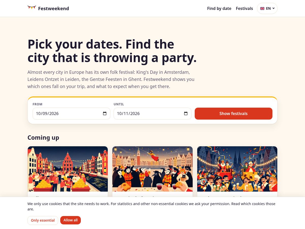 Landing-page snapshot of festweekend.com