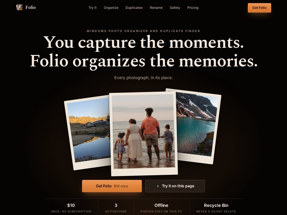 Landing-page snapshot of foliolibrary.app