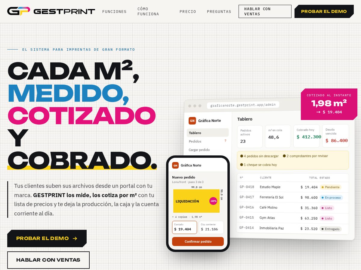 Landing-page snapshot of gestprint.app