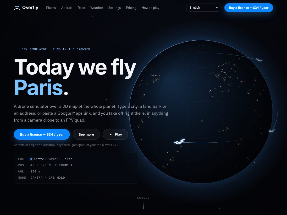 Landing-page snapshot of getoverfly.com