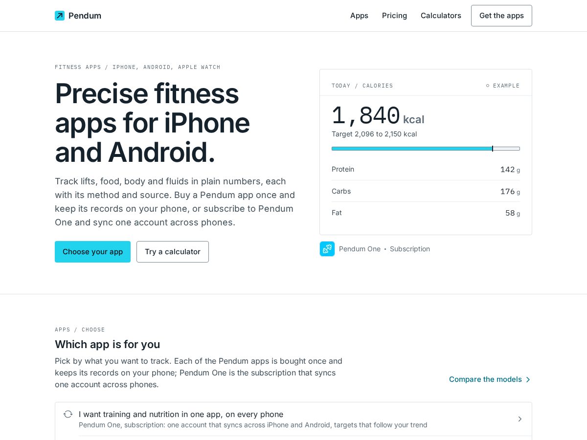 Landing-page snapshot of getpendum.com