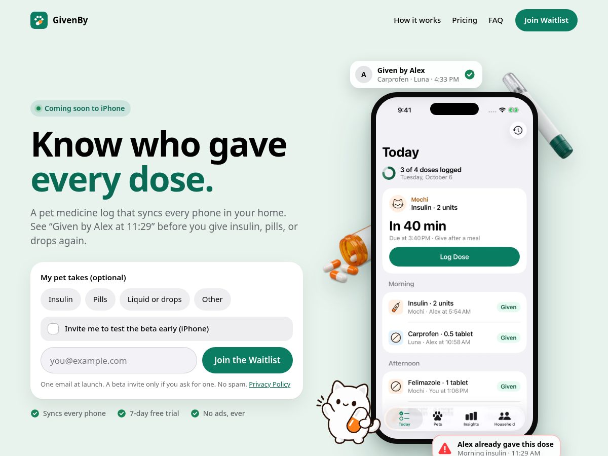 Landing-page snapshot of givenby.app