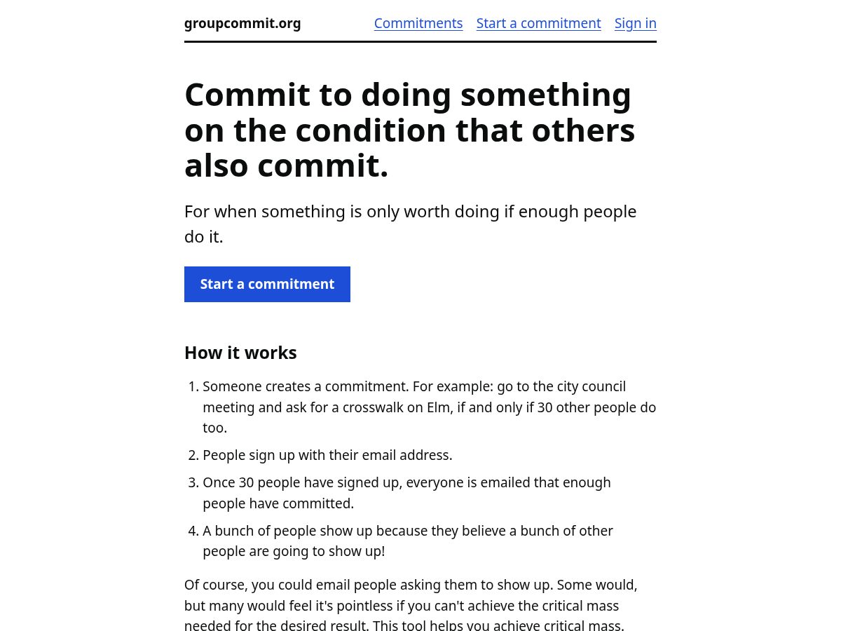 Landing-page snapshot of groupcommit.org
