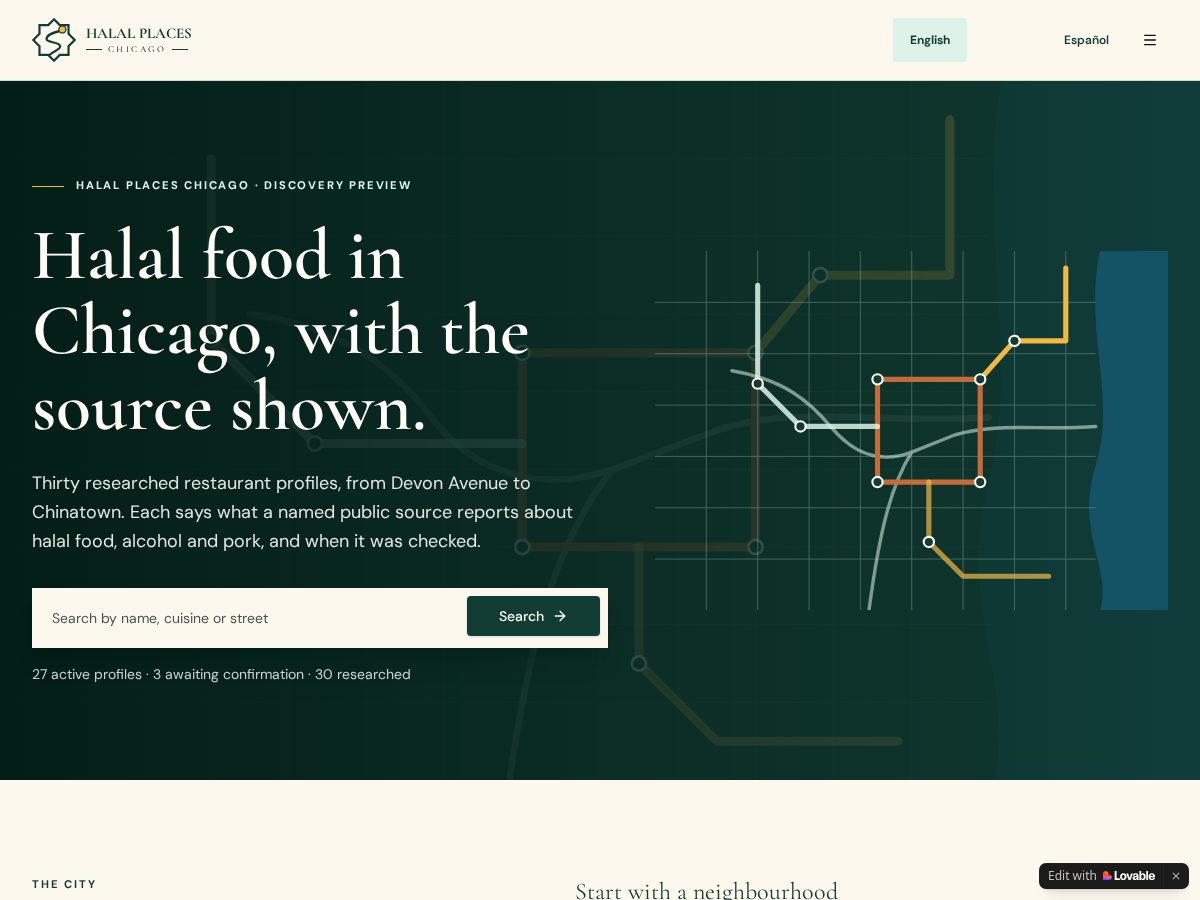 Landing-page snapshot of halalplaceschicago.com