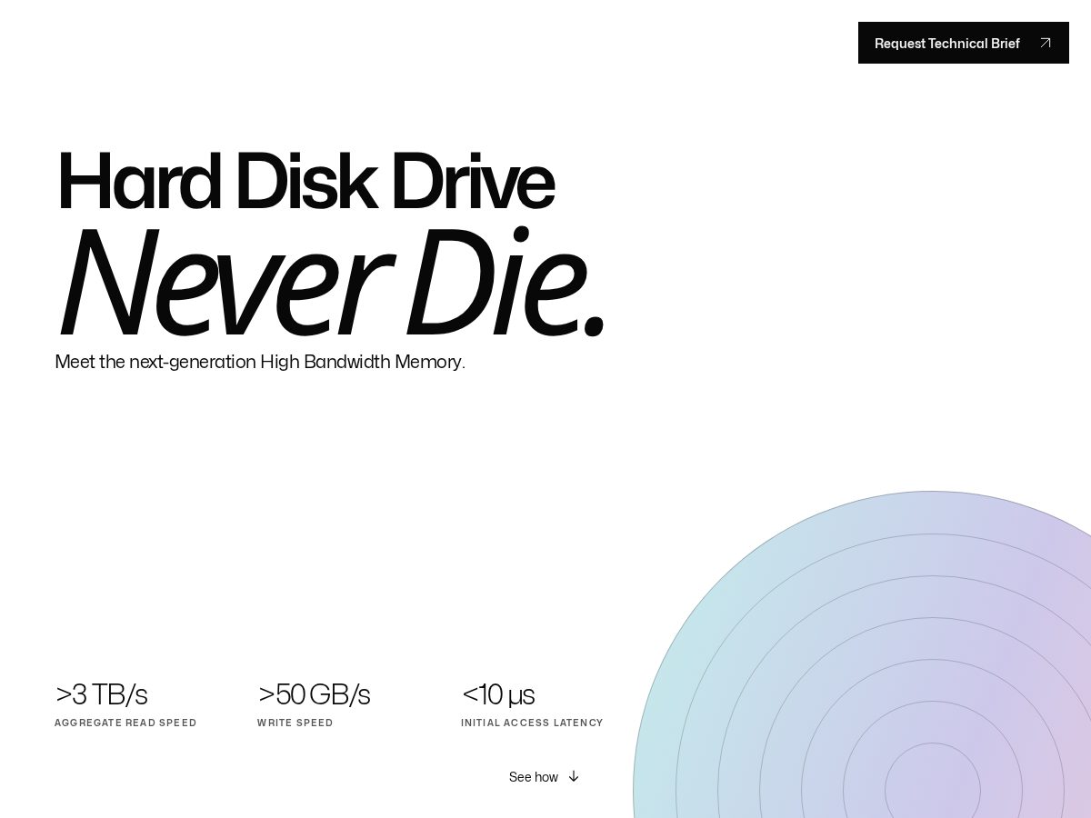 Landing-page snapshot of hddneverdie.com