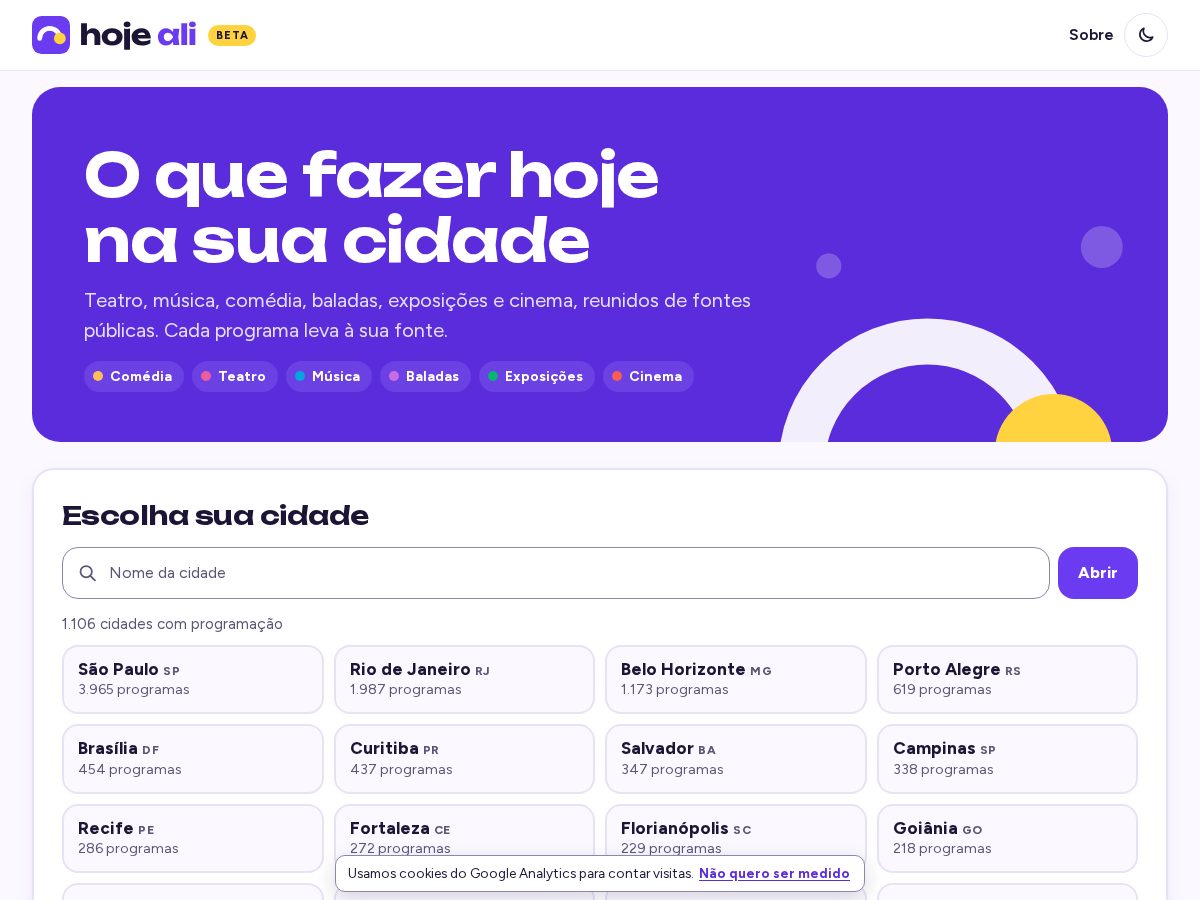 Landing-page snapshot of hojeali.com