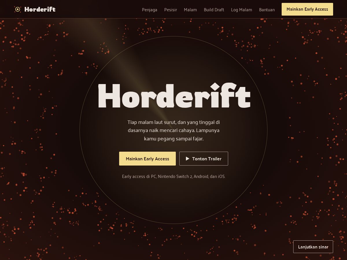 Landing-page snapshot of horderift.com