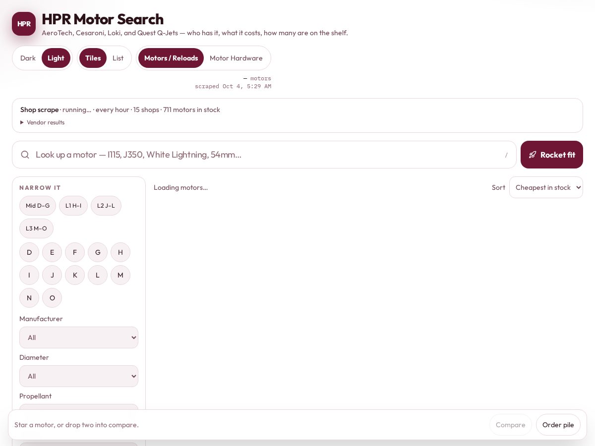 Landing-page snapshot of hprmotorsearch.com
