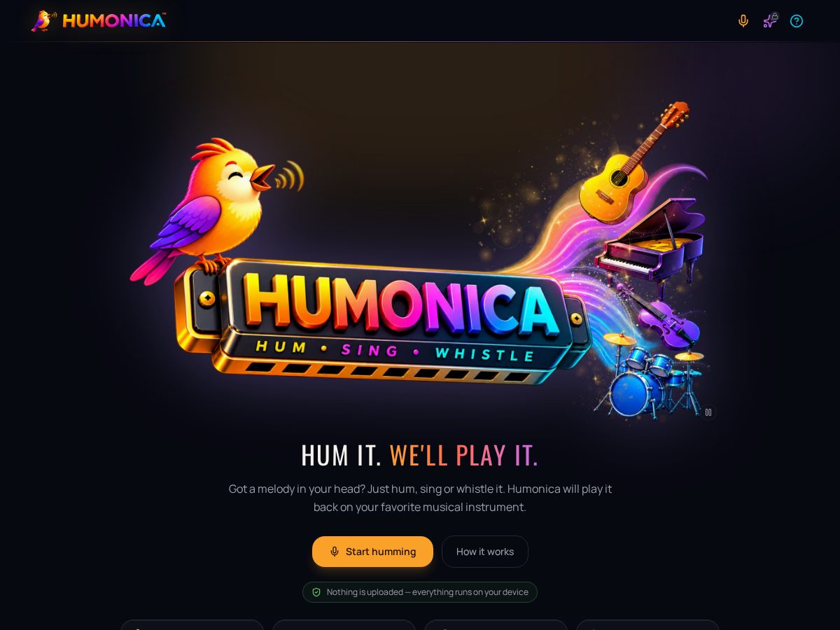 Landing-page snapshot of humonica.app