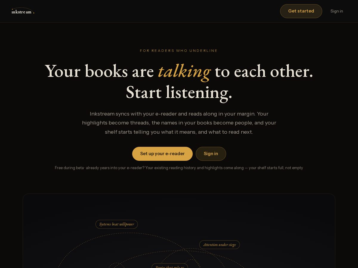 Landing-page snapshot of inkstream.press