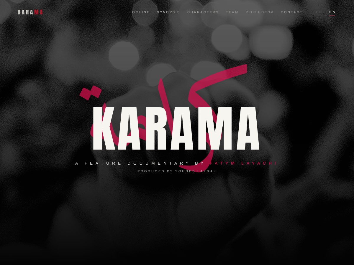 Landing-page snapshot of karama.movie