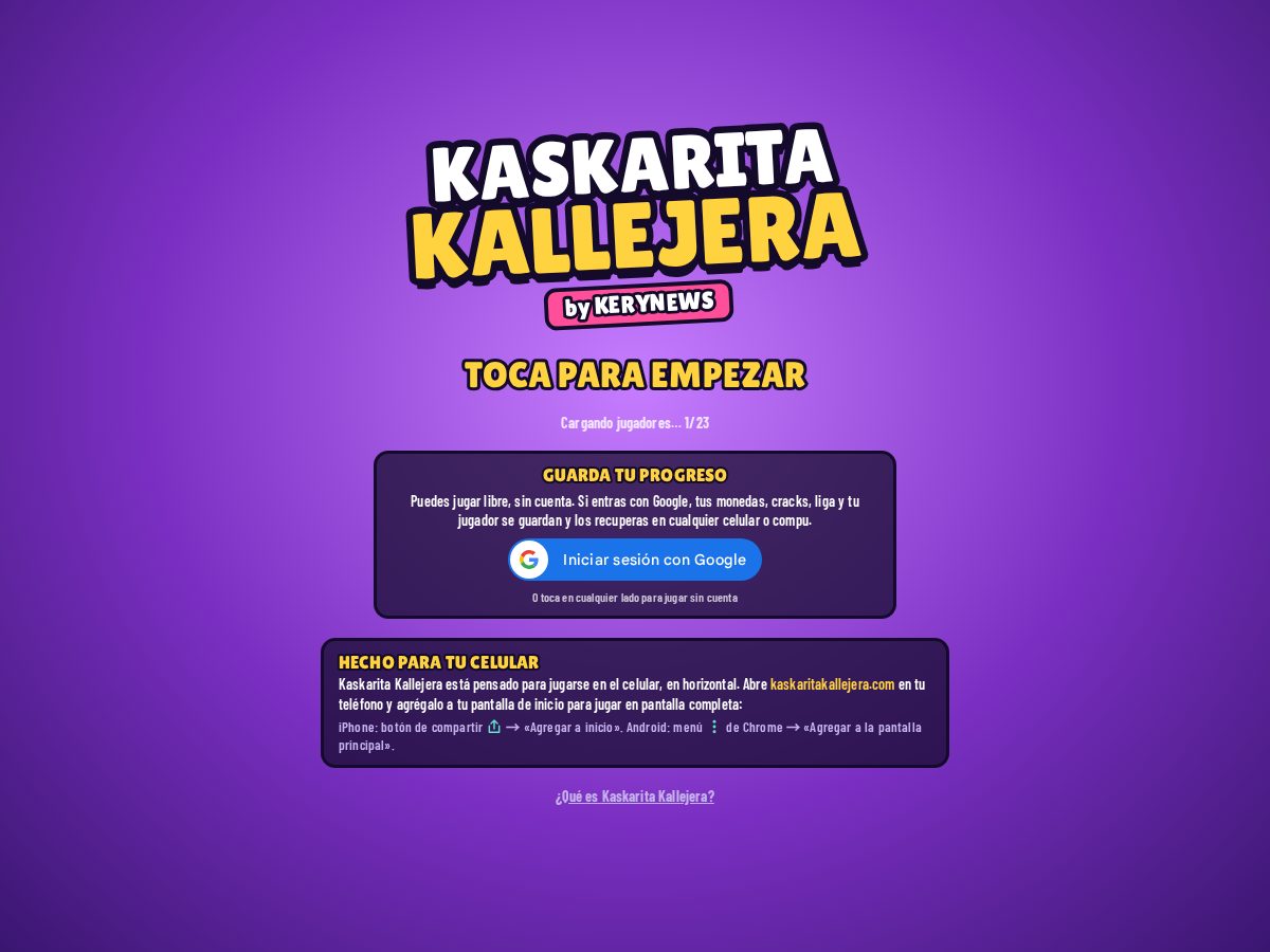 Landing-page snapshot of kaskaritakallejera.com