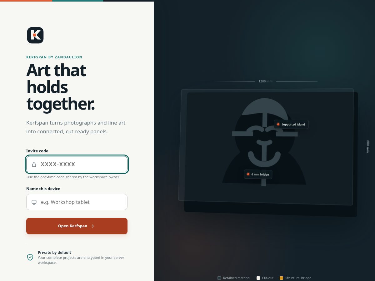 Landing-page snapshot of kerfspan.com