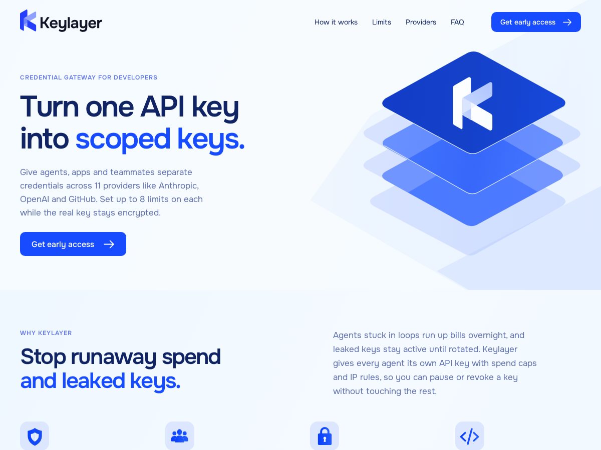 Landing-page snapshot of keylayer.app