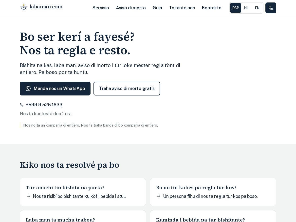 Landing-page snapshot of labaman.com