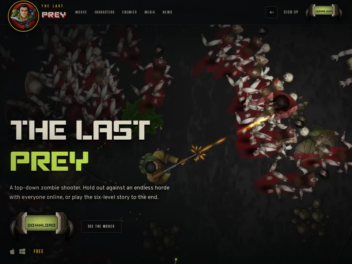 Landing-page snapshot of lastprey.com
