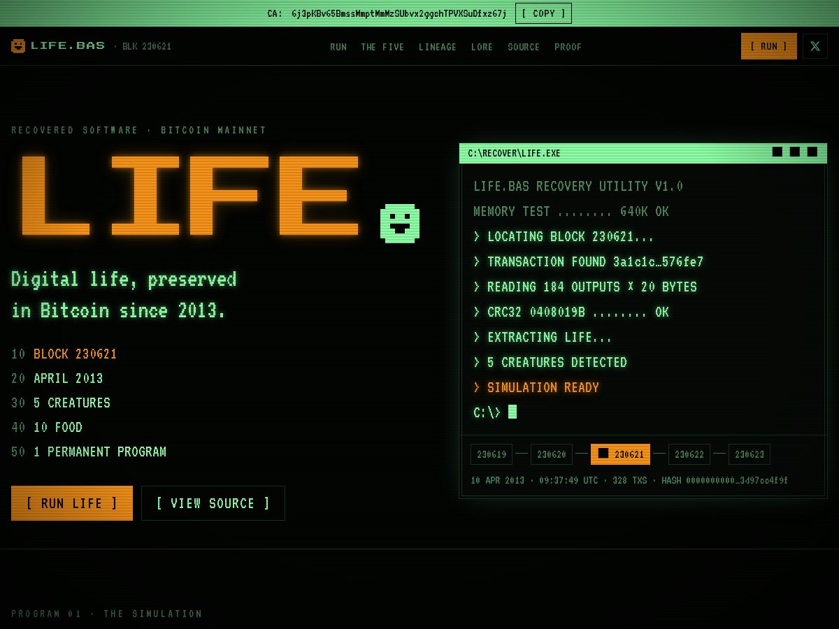 Landing-page snapshot of lifepets.fun