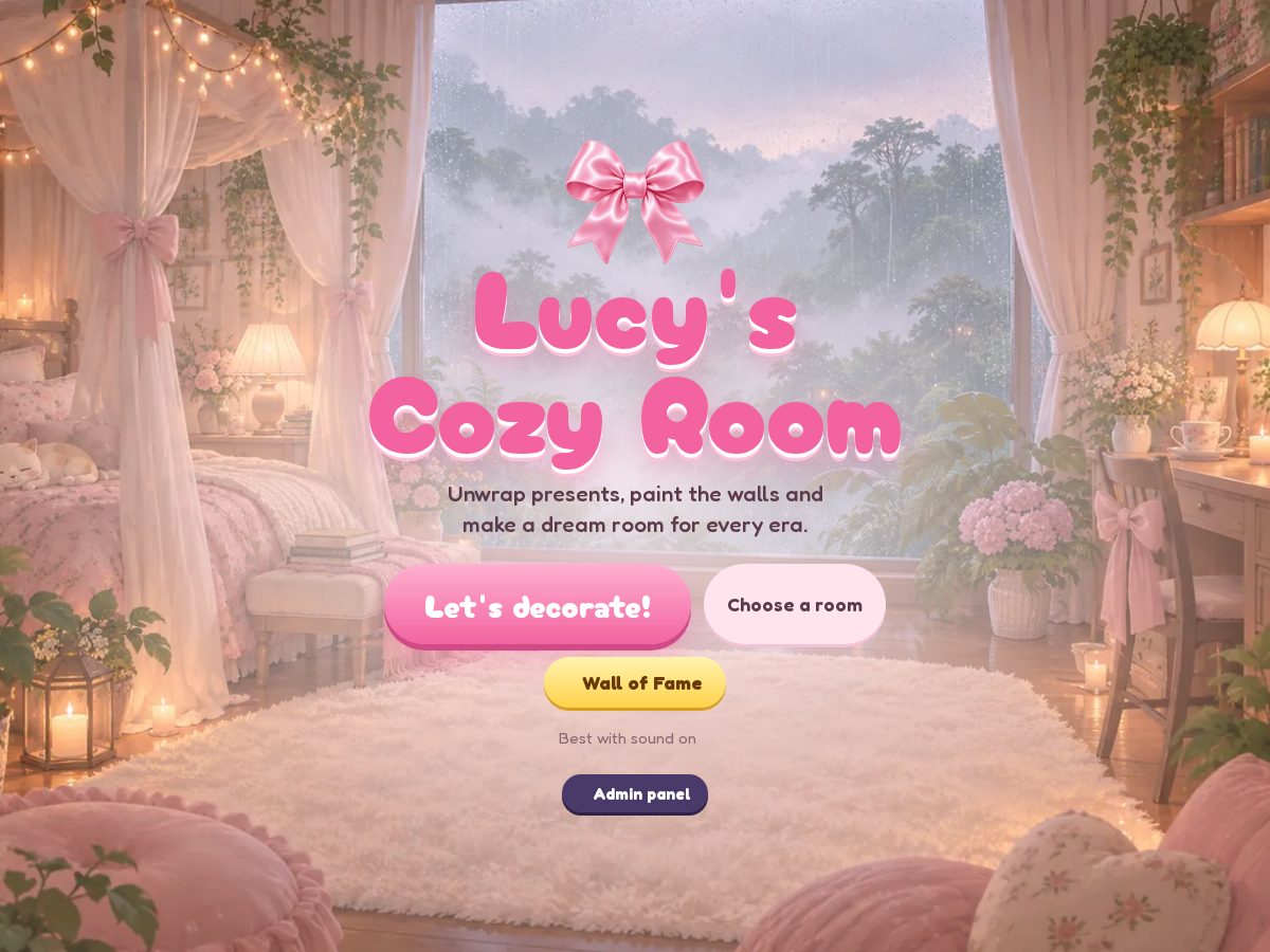 Landing-page snapshot of lucyscozyroom.com